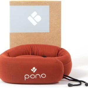 Pono Neck Cradle Travel Pillow: Memory Foam, Ergonomic 360° Adjustable Support, Prevents Neck Pain/Head Nods. Infinity Shape Fits All Adults. Compact, Foldable Design for Easy Portability