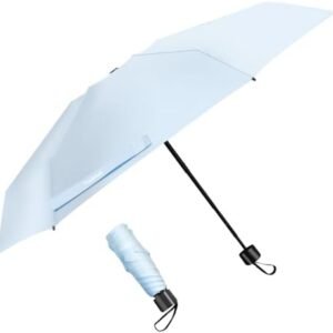 TradMall Mini Travel Umbrella, Portable Lightweight Compact Parasol with 95% UV Protection for Sun & Rain
