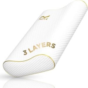 Royal Therapy Travel Memory Foam Pillow, Camping Pillow, Cervical Pillow for Neck Pain, Contour Pillow, Pillow for Neck and Shoulder Pain, Neck Pain Pillow