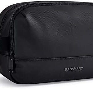 BAGSMART Travel Toiletry Bag for Men, Dopp Kit Water Resistant Shaving Bag for Toiletries Accessories, Black-Medium