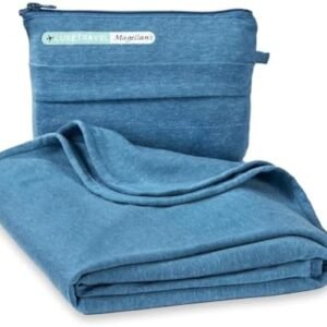 SAGEFINDS Airplane Travel Blanket | Compact Throw Blanket for Camping and Hiking | Converts into a Pillow | Travel Gift | Soft Jersey Knit | Fits in Backpack | Attaches to Luggage | Travel Essential