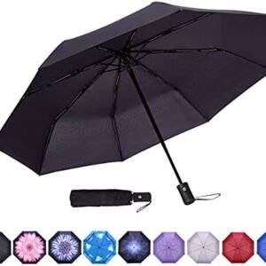 NOOFORMER Compact Travel Mini Umbrella Windproof Automatic Umbrellas Small Lightweight Portable Folding Rain Umbrella for Women Men Kids