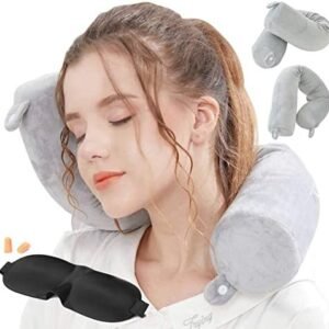 Travel Pillow Neck Pillows Travel Essentials Traveling on Airplane Twist Memory Foam, Bus, Train at Home(Grey Memory Foam)
