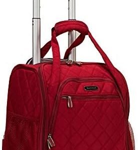 Rockland Melrose Upright Wheeled Underseater Luggage, Red, Carry-On 15-Inch