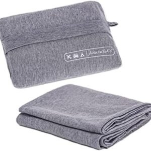 Grey Compact Travel Blanket, Airplane Blanket, Road Trip Blanket, Mini Travel Blanket, Soft, Packable, Lightweight, Compact, Travel Gift