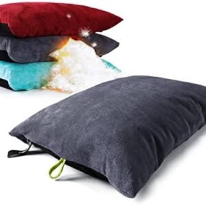 ZOOOBELIVES Down Filled Pillows for Camping/Travel, Washable Soft Cover, Camp Pillow for Neck & Lumbar Support On-The-Go, Ultralight & Compressible for Hiking Backpacking - AlpliveS2046