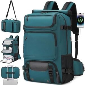 Carry on Travel Backpack for Men Airline Approved Duffle Backpack Convertible Nylon Luggage Bag Dark Green