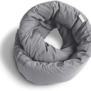 Huzi Infinity Pillow - Travel Neck Pillow - Versatile Soft 360 Support Scarf - Machine Washable - Home Travel Flight Road Trips (Grey)