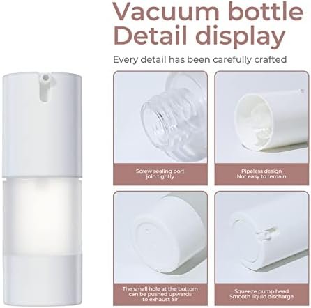 longway 0.5 Oz 15ml Airless Pump Bottles,Small Plastic Travel Vacuum Cosmetic Pump Bottles for Lotion and Cream(Pack of 6, Frosted) - Image 6