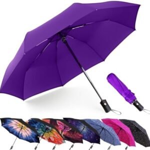 MRTLLOA 42/49 Inch Compact Windproof Travel Umbrella for Rain, Lightweight, Portable, Automatic, Strong, Waterproof Folding Umbrellas for Women, Men and Teenagers
