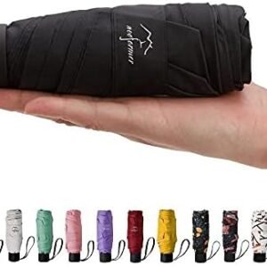 NOOFORMER Mini Travel Sun&rain Umbrella - Lightweight Compact Parasol Umbrellas with 95% UV Protection for Men Women Multiple Colors