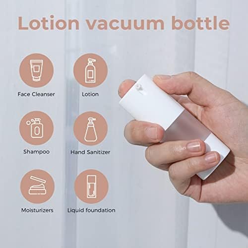 longway 0.5 Oz 15ml Airless Pump Bottles,Small Plastic Travel Vacuum Cosmetic Pump Bottles for Lotion and Cream(Pack of 6, Frosted) - Image 2