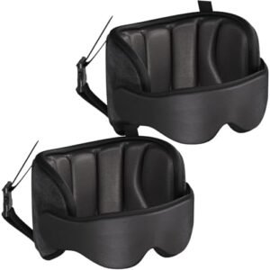 Travel Pillows for Airplanes, Airplane Pillow with Sleeping Eye Mask, Travel Neck Pillow for Car, Road Trip Car Headrest, FSA HSA Eligible Approved, 2-Pack Airplane Travel Essentials, Black