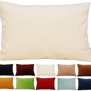 TangDepot Solid Velvet Throw Pillow Cover/Euro Sham/Cushion Sham, Super Luxury Soft Pillow Cases, Many Color & Size Options - (12"x18", Cream White)