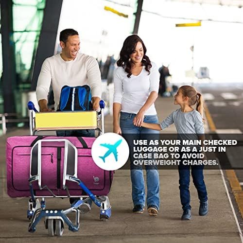 Bago Duffel Bags for Traveling - 60L Spacious Duffle Bag for Travel with Shoe Compartment | Durable, Foldable & Lightweight | Explore the World in Style & Convenience (SnowPurple) - Image 5