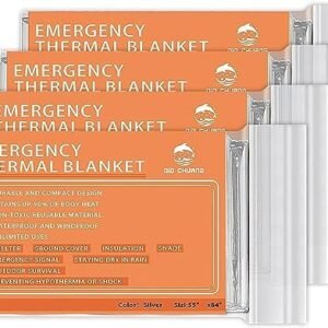 Emergency Mylar Thermal Blankets -Space Blanket Survival kit Camping Blanket (4-Pack). Perfect for Outdoors, Hiking, Survival, Bug Out Bag ,Marathons or First Aid 1