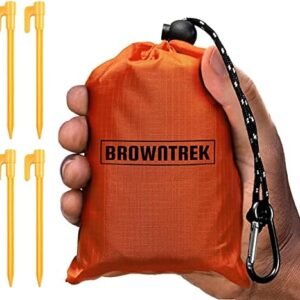 Pocket Blanket Compact Picnic Blanket (60"x 56") Beach Blanket Water Resistant, Packable Blanket, Backpacking Lightweight Tarp for Hiking, Camping, Travel, Festival Essentials