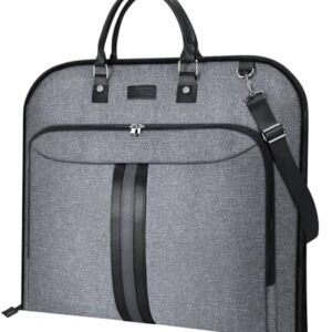 BALEINE Travel Garment Bag, Travel Suit Bag for Men, 42'' Waterproof Carry on Garment Bags for Hanging Clothes, Garment Duffel Bag for Travel Business (Grey)