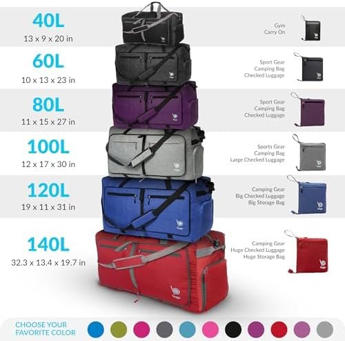 Bago Duffel Bags for Traveling - 60L Spacious Duffle Bag for Travel with Shoe Compartment | Durable, Foldable & Lightweight | Explore the World in Style & Convenience (SnowPurple) - Image 2