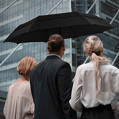 Lejorain Large Folding Golf Umbrella - Compact Mens Umbrellas Travel Rain and Windproof 54inch Collapsible Automatic Open Close Umbrella 210T Teflon Vented Double Canopy - Image 6