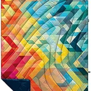 Rumpl Original Puffy Blanket - Warm Puffy Camping Blanket, 100% Recycled Polyester Insulation, Lightweight, Packable, Water-Resistant, Outdoor Puffer Blanket, 52"x75", Geo