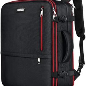 Mogplof Carry on Backpack for Men, 19.5"x14"x6" Expandable Travel Backpack Flight Approved, Extra Large Backpack Suitcase, Water Resistant Luggage Backpack Fit for 17 17.3 Inch Laptop, Black