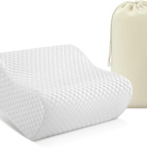 AM AEROMAX Travel Contour Memory Foam Pillow, Cervical Pillow for Neck Pain Relief, Neck Orthopedic Sleeping Pillows for Side, Back and Stomach Sleepers.